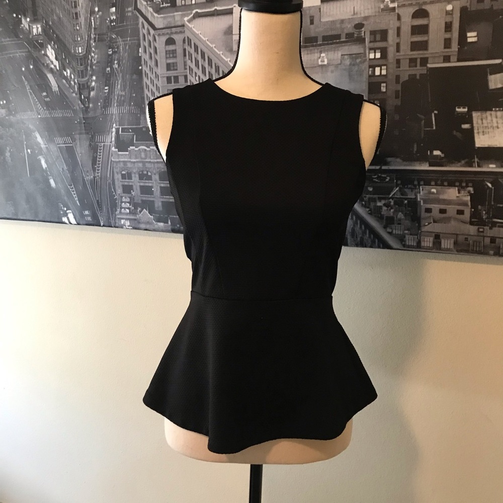 H&M Peplum Sleeveless Black Holiday Party Top